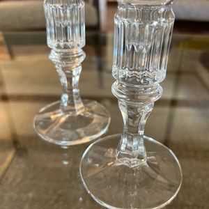 Beautiful Glass Candle Stick Pair